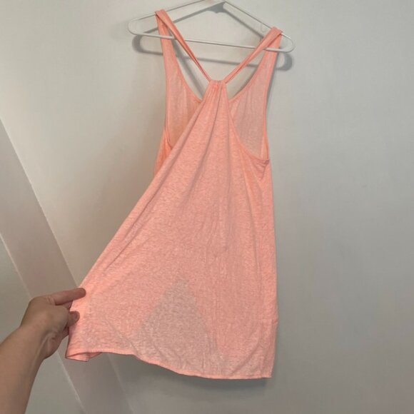 VICTORIA'S SECRET VS Knotted Tank Cover Up / Tunic Top Coral Pink Crochet Sheer - Picture 16 of 16